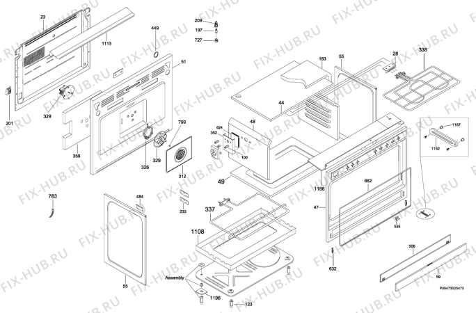 Взрыв-схема плиты (духовки) Zanussi ZX9420 - Схема узла Section 2